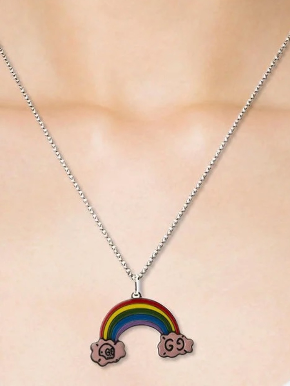 Gucci Rainbow Pendant Chain Silver 925 - Picture 2 of 7